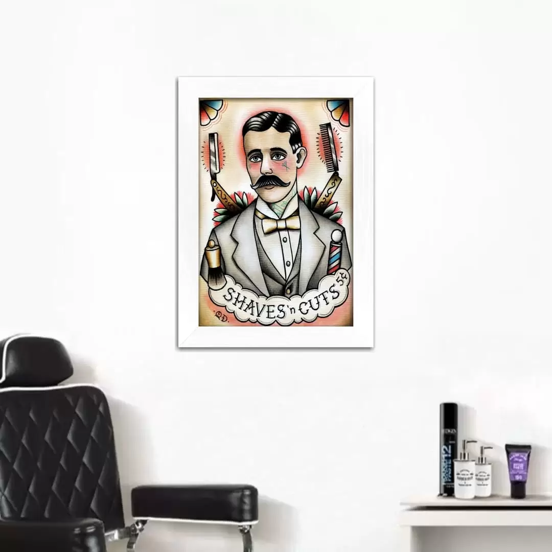 Quadro Decorativo Barbeiro Arte - Imagem 2