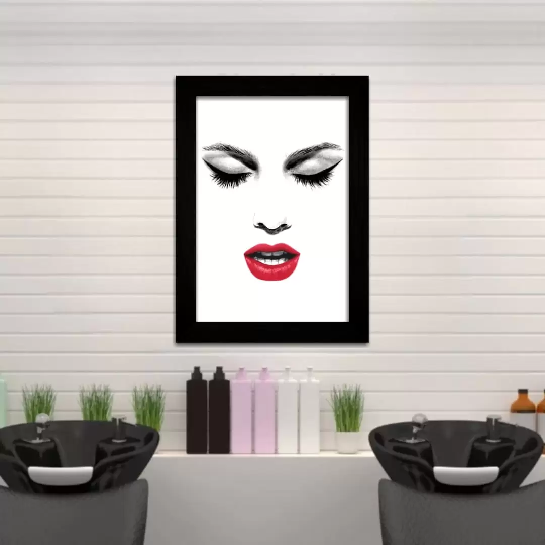 Quadro Decorativo Esboço Rosto - Moldura Preta - Quadro Decorativo Esboço Rosto - Moldura Preta -