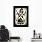 Quadro Decorativo Art Barbeiro - Moldura Preta -