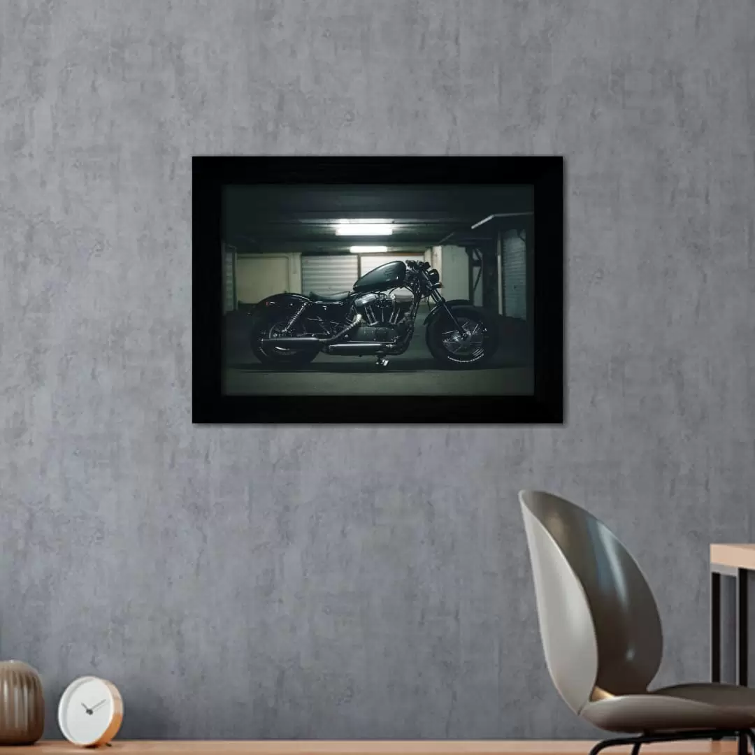 Quadro Decorativo Black Harley - Moldura Preta -