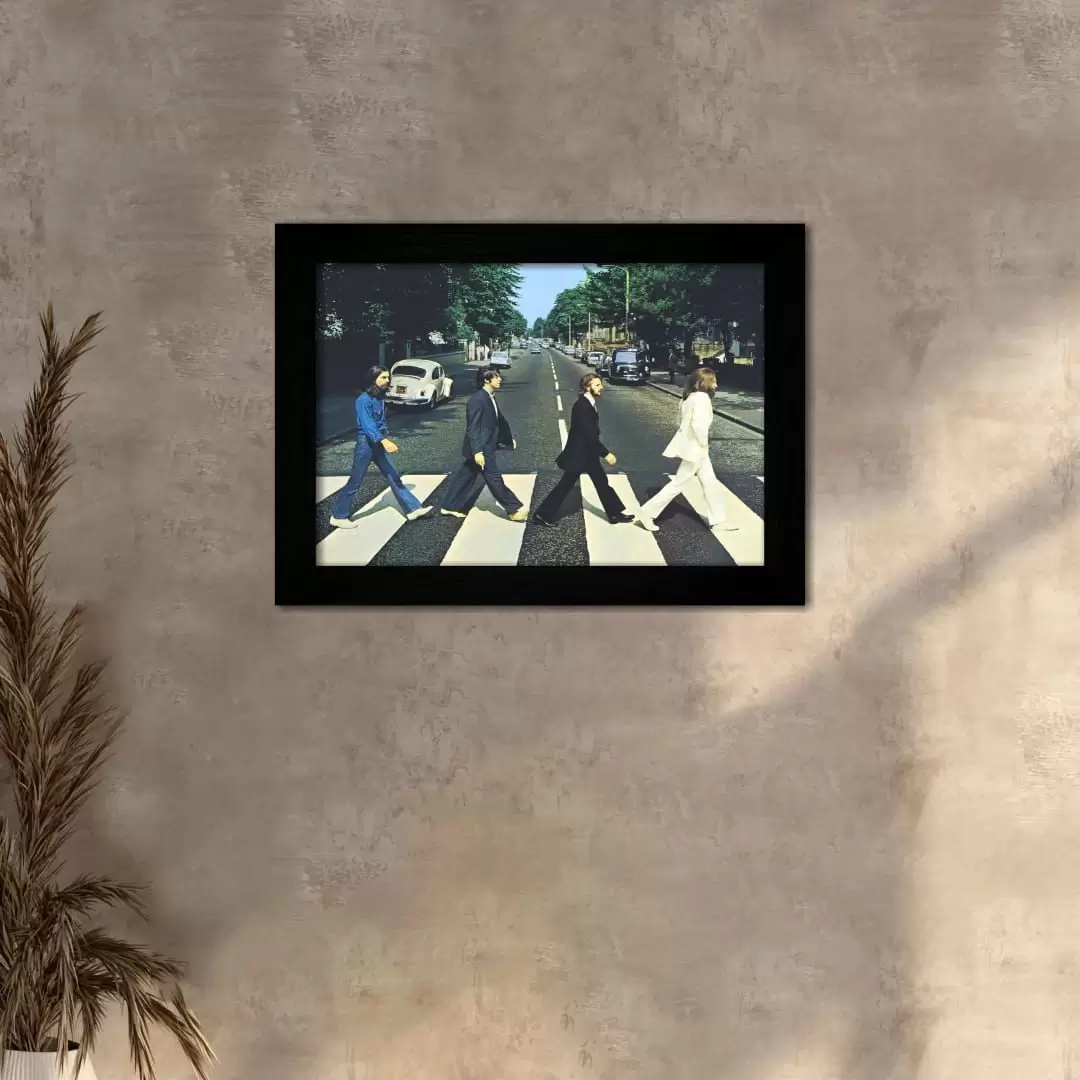 Quadro Decorativo Famosos - Beatles - Moldura Preta - Quadro Decorativo Famosos - Beatles - Moldura Preta -