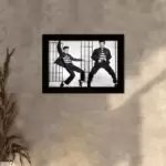 Quadro Decorativo Elvis-Presley Dança - Moldura Preta -