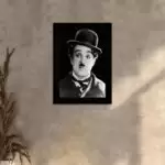 Quadro Decorativo Charlie Chaplin - Moldura Preta -