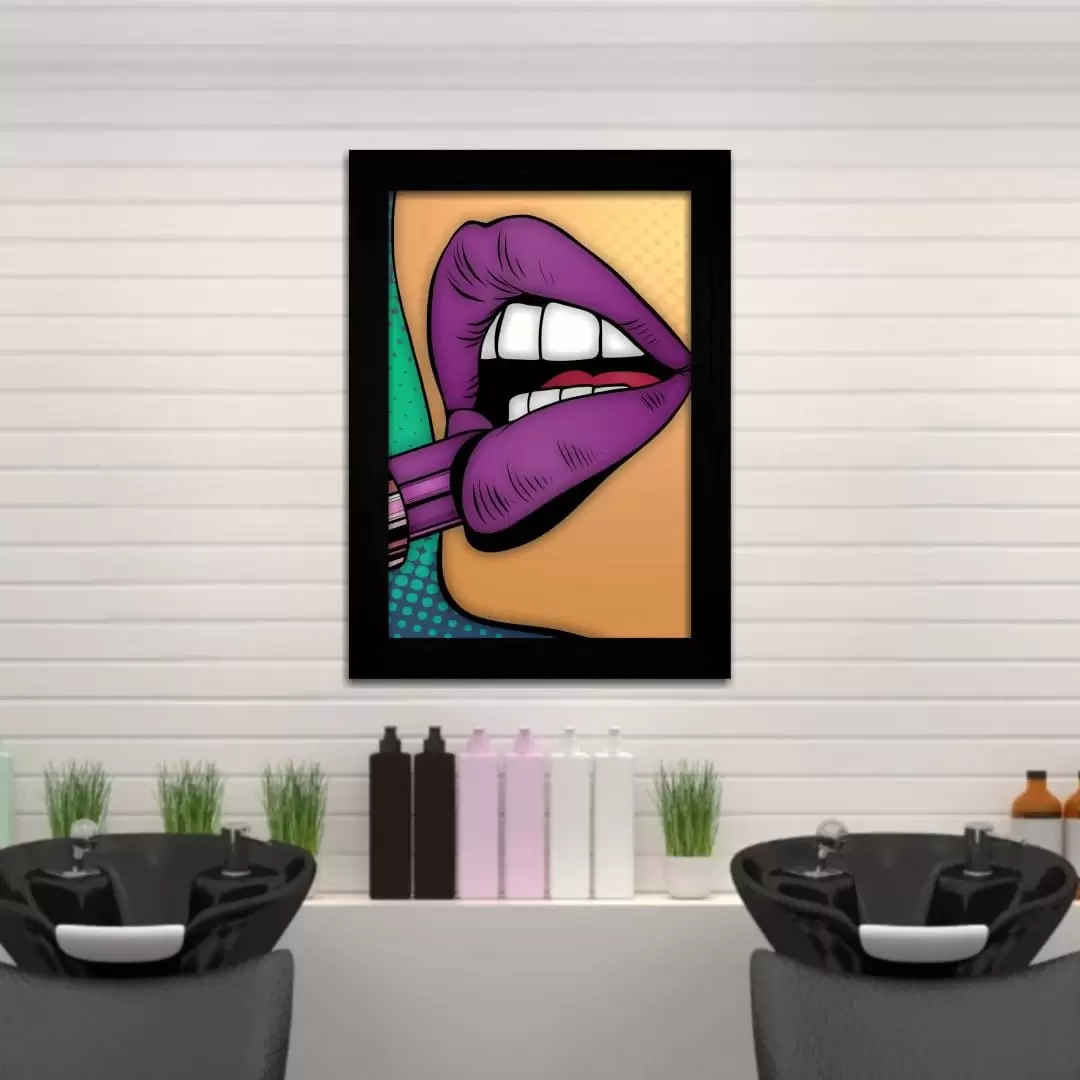 Quadro Decorativo Moda Purplemouth - Moldura Preta - Quadro Decorativo Moda Purplemouth - Moldura Preta -