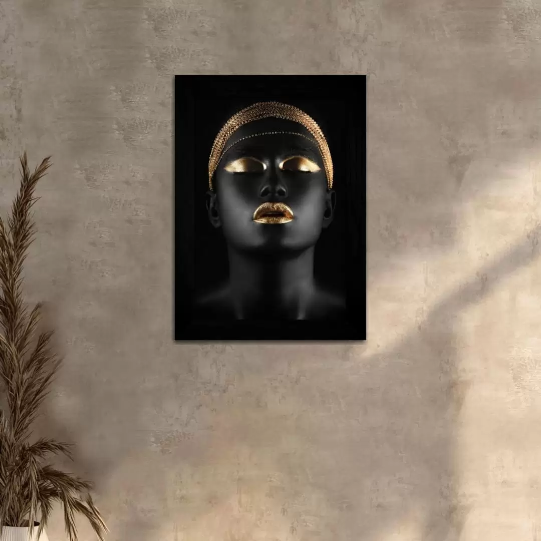 Quadro Decorativo Modelos - Afro34 - Moldura Preta -