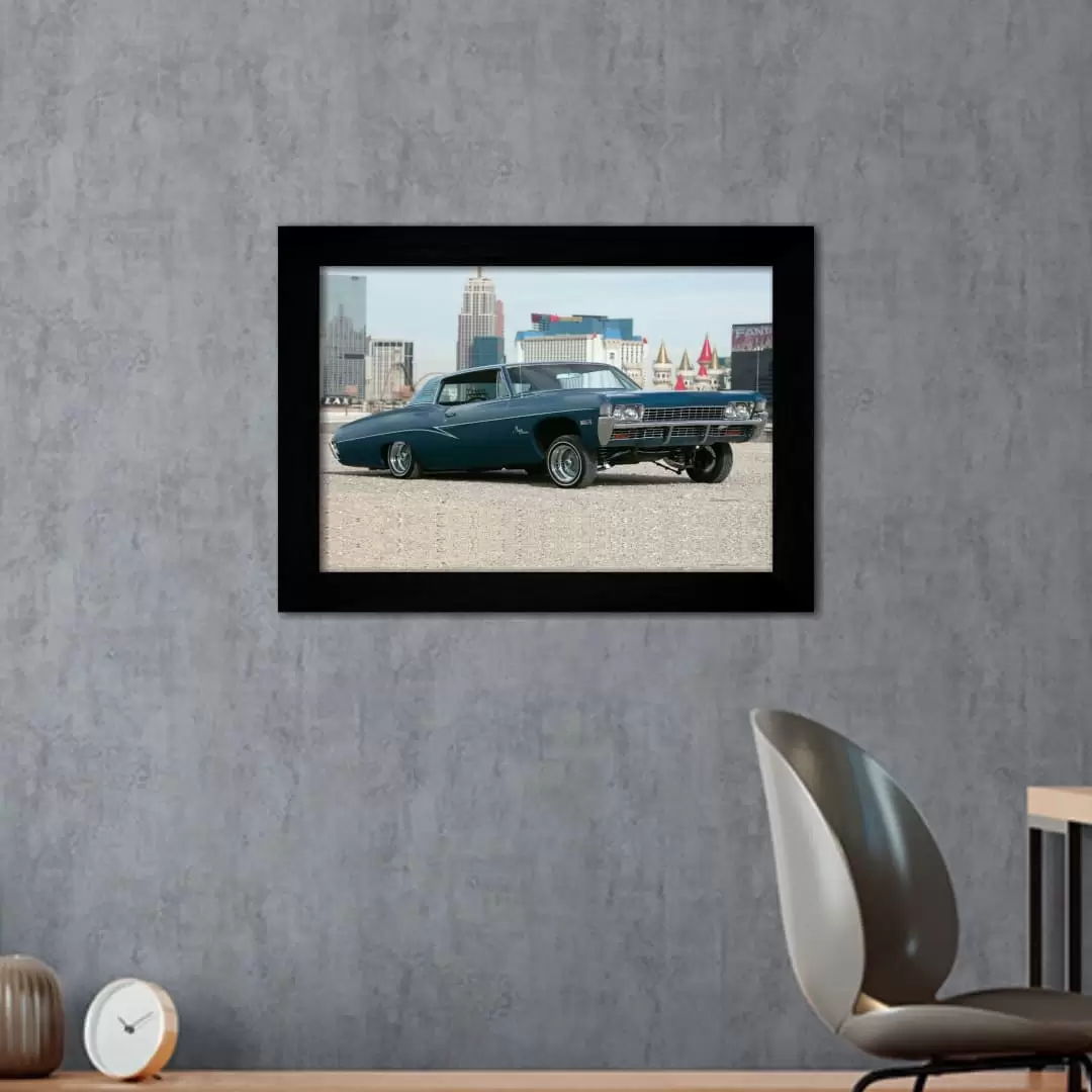 Quadro Decorativo Lowrider Azul - Moldura Preta -