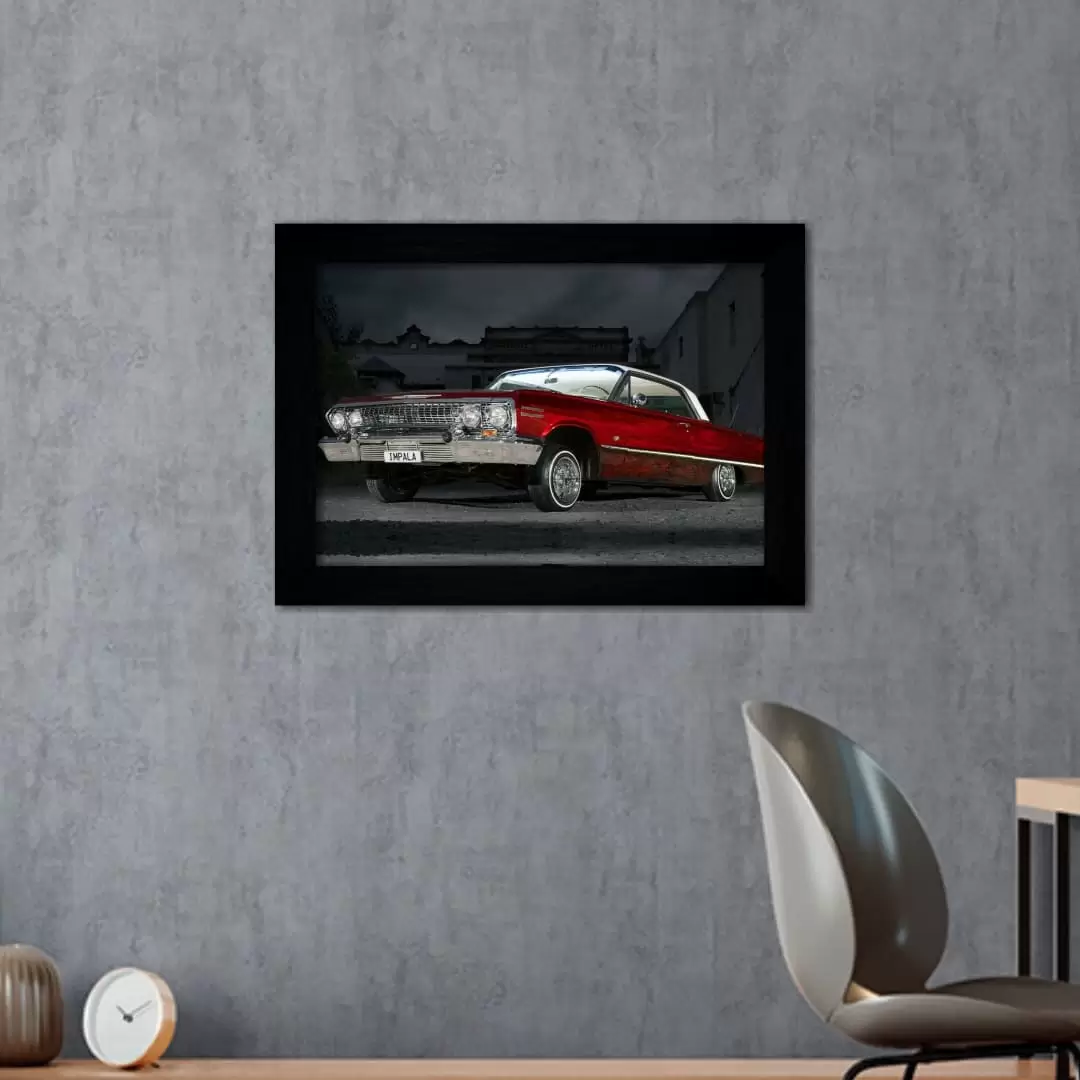 Quadro Decorativo Carro de Luxo - Moldura Preta -