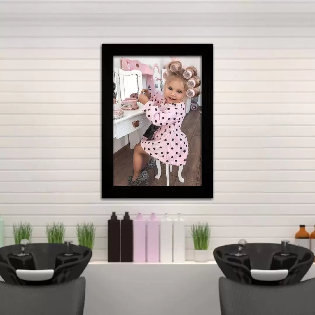 Quadro Decorativo Moda - BabyHair - Moldura preta - Quadro Decorativo Moda - BabyHair - Moldura preta -