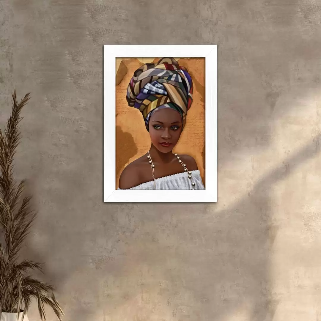 Quadro Decorativo Mulher Turbante - Imagem 2