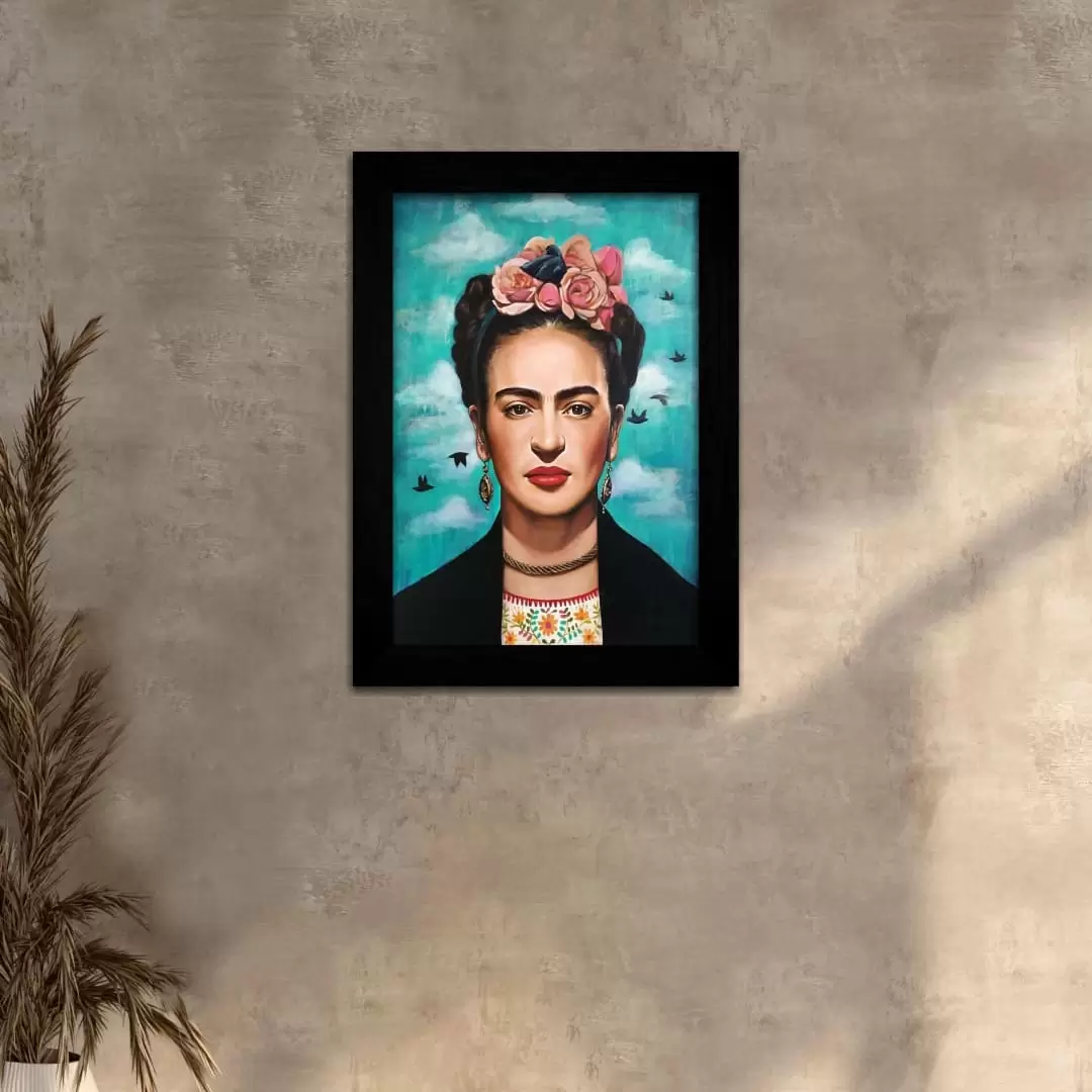 Quadro Decorativo Frida Kahlo - Moldura Preta -