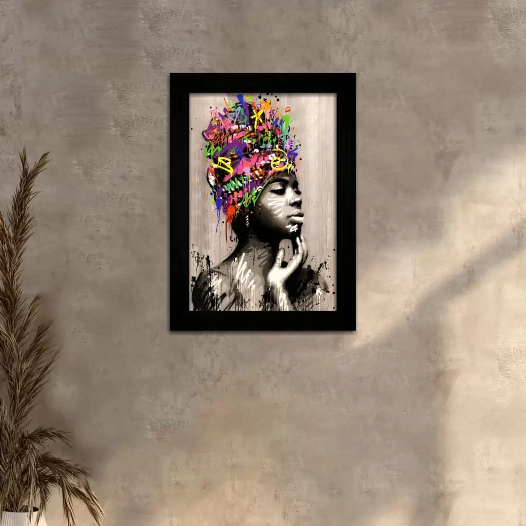 Quadro Decorativo Negra PinturaQuadro Decorativo Negra Pintura - Moldura Preta - Quadro Decorativo Negra PinturaQuadro Decorativo Negra Pintura - Moldura Preta -