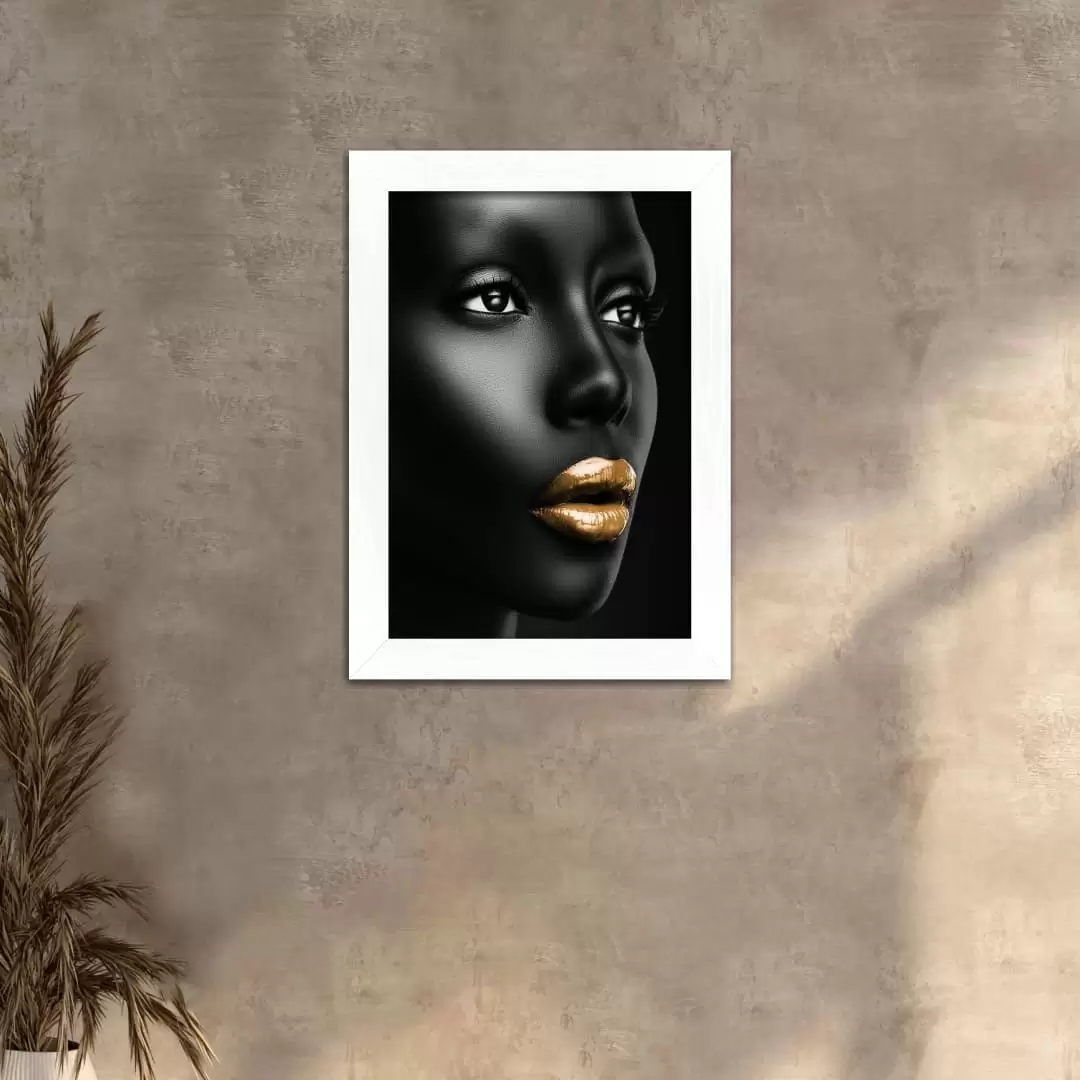 Quadro Decorativo Batom Dourado - Imagem 2