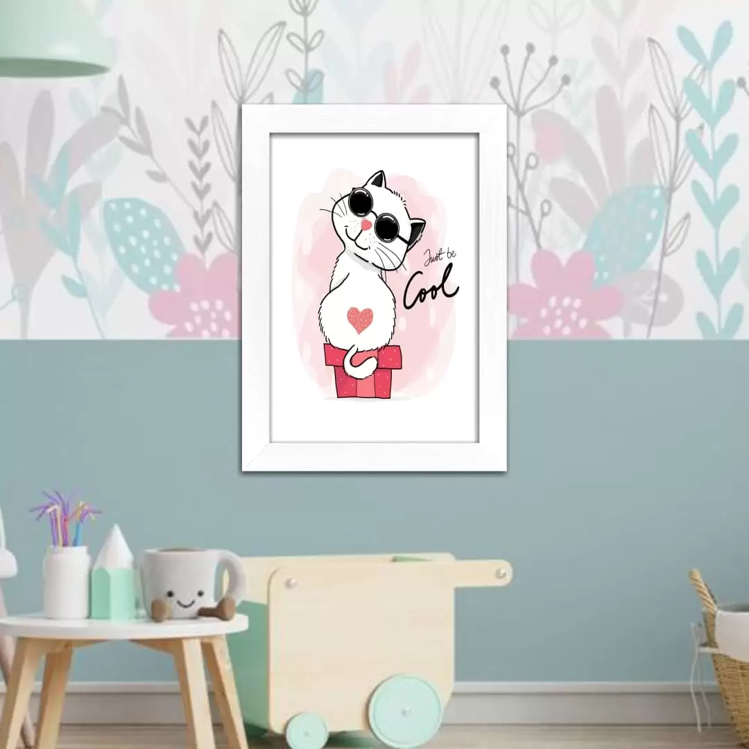 Quadro Decorativo Animais - Gato - Moldura Preta -