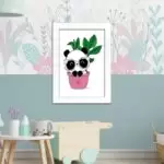 Quadro Decorativo Panda De Óculos - Moldura Preta -