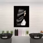 Quadro Decorativo Moda - Blackhair - Moldura Preta -
