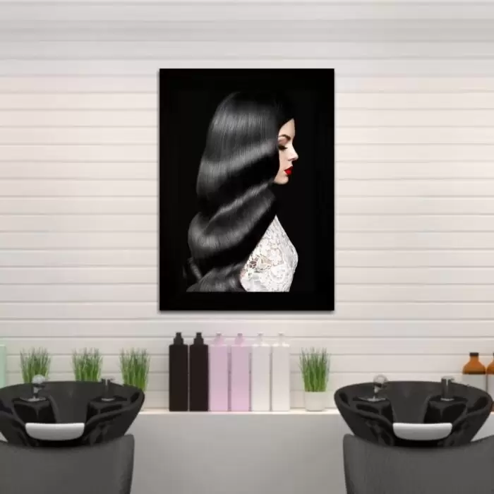 Quadro Decorativo Moda - Blackhair - Moldura Preta -