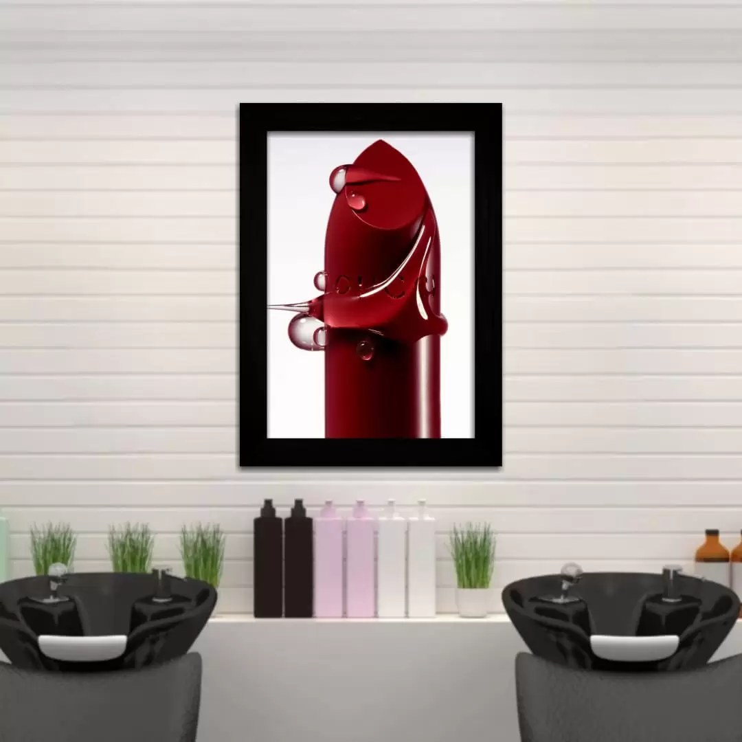Quadro Decorativo Batom Molhado - Moldura Preta -