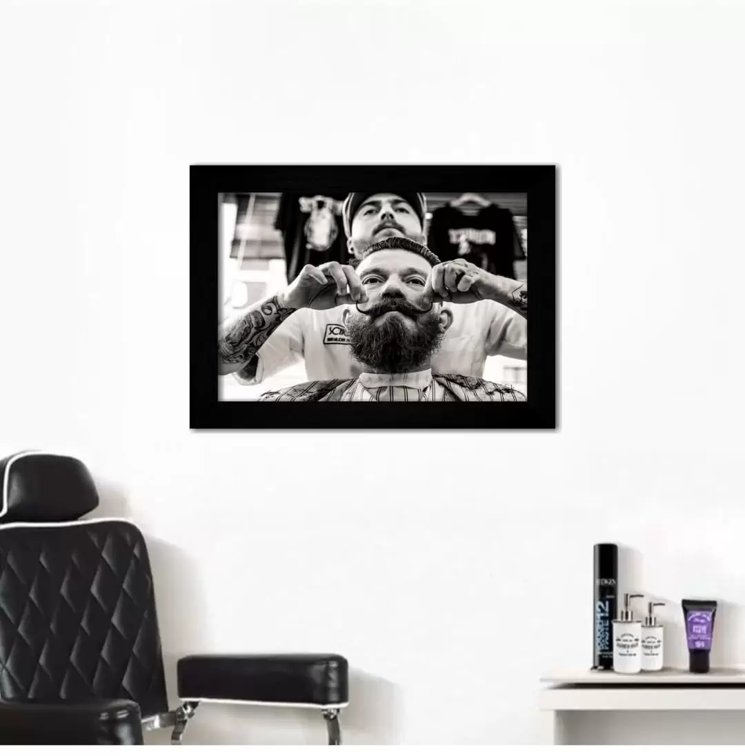 Quadro Decorativo BarberShop - Barbeiro - Moldura Preta - Quadro Decorativo BarberShop - Barbeiro - Moldura Preta -