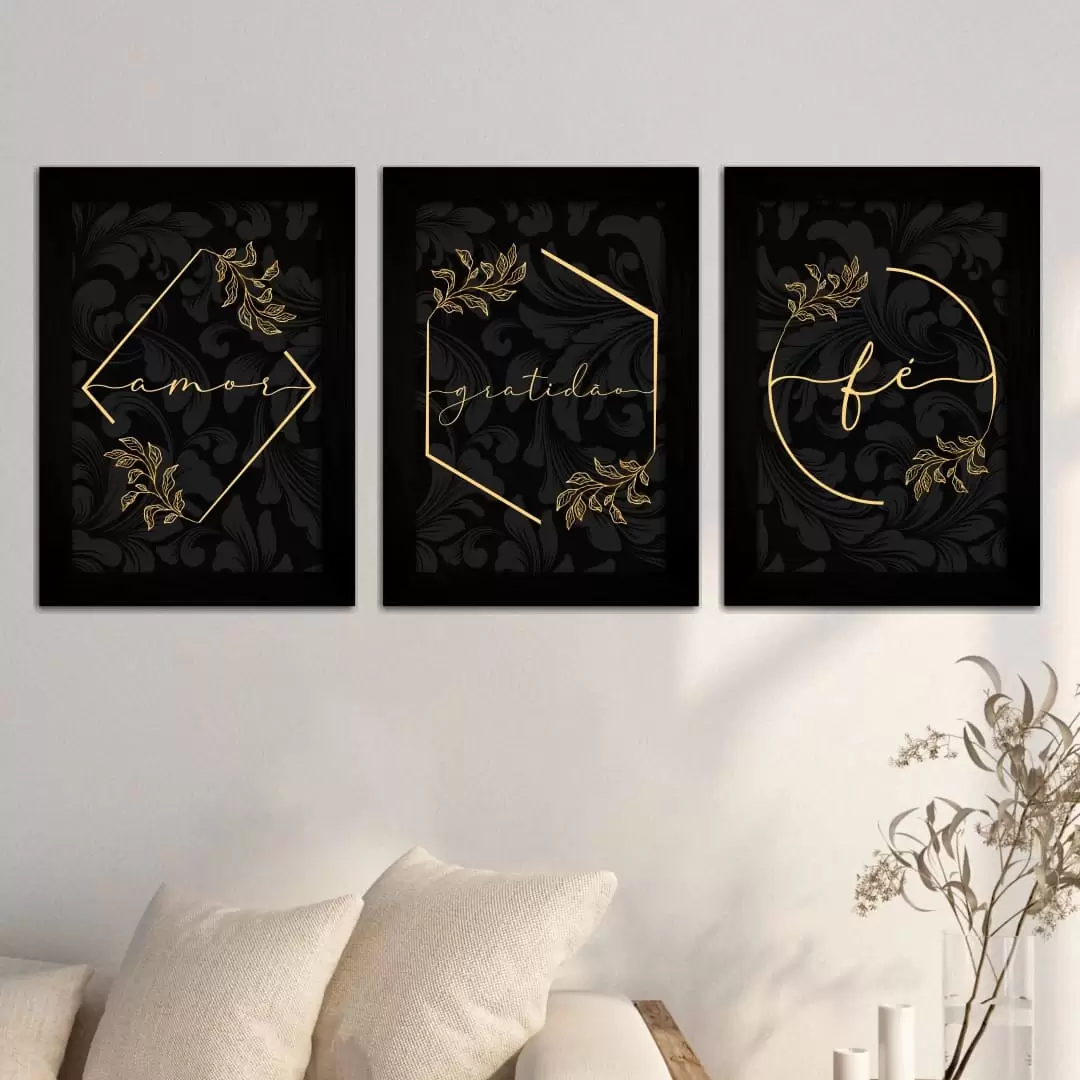 3606 Kit-3-Quadros-Familia-Gratidão-Fé