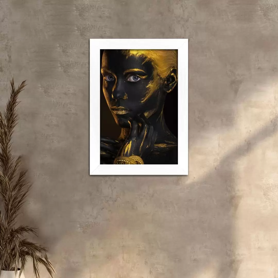Quadro Decorativo Negra Cabelo-Dourado - Imagem 2
