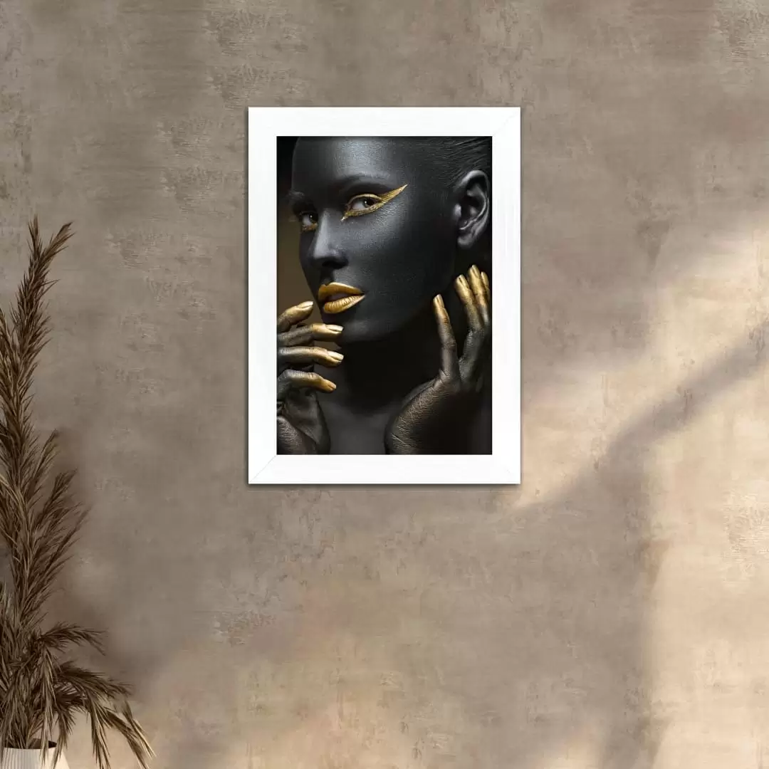 Quadro Decorativo Negra Unha-Dourada - Imagem 2