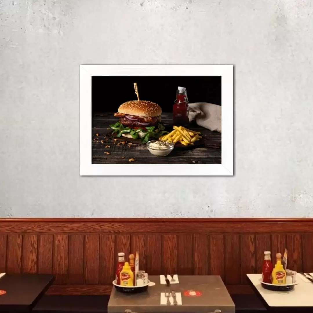 Quadro Decorativo Hambúrguer e Fritas - Imagem 2