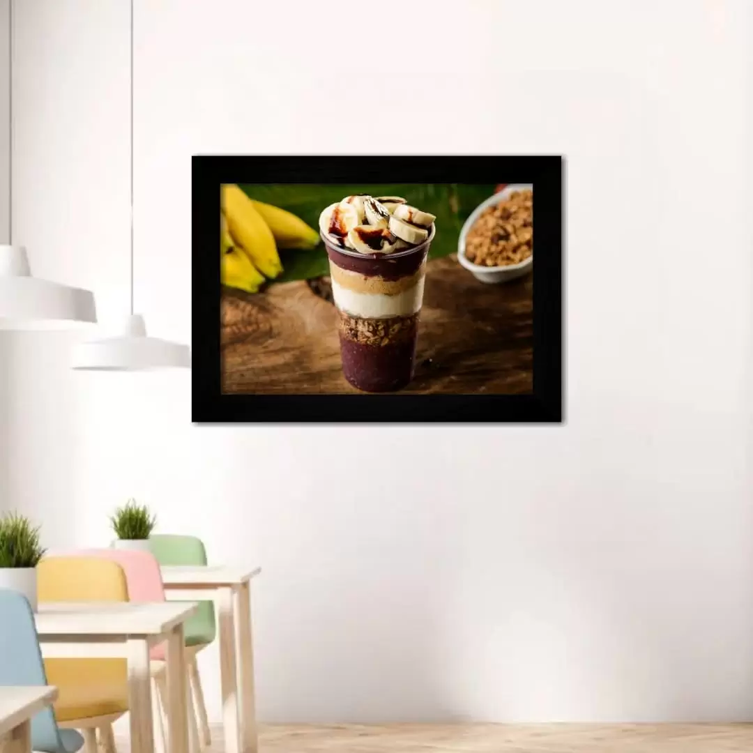 Quadro Decorativo Copo de Açaí - Moldura Preta -