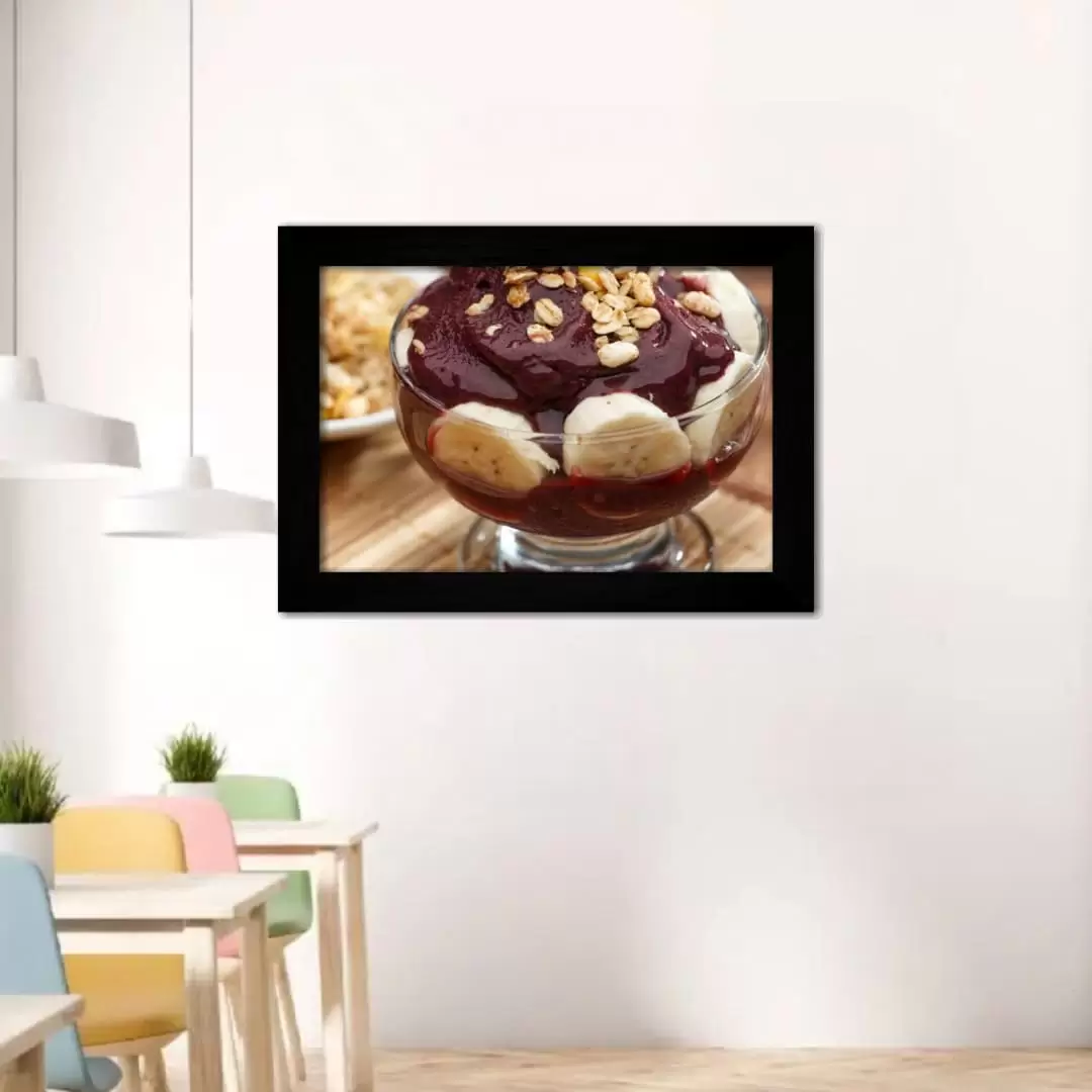 Quadro Decorativo Taça de Açaí - Moldura Preta -