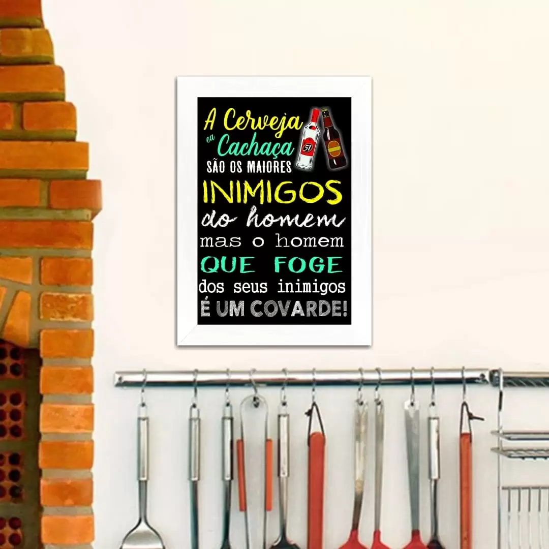 Quadro Decorativo Frase- Cerveja&Cachaça - Imagem 2