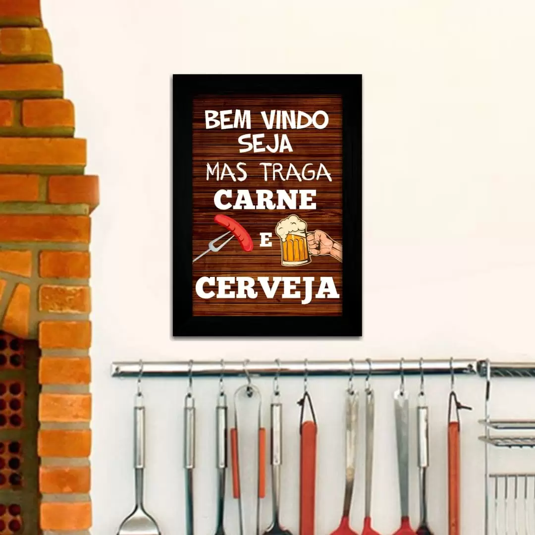 Quadro Decorativo Bem Vindo Seja- Moldura Preta