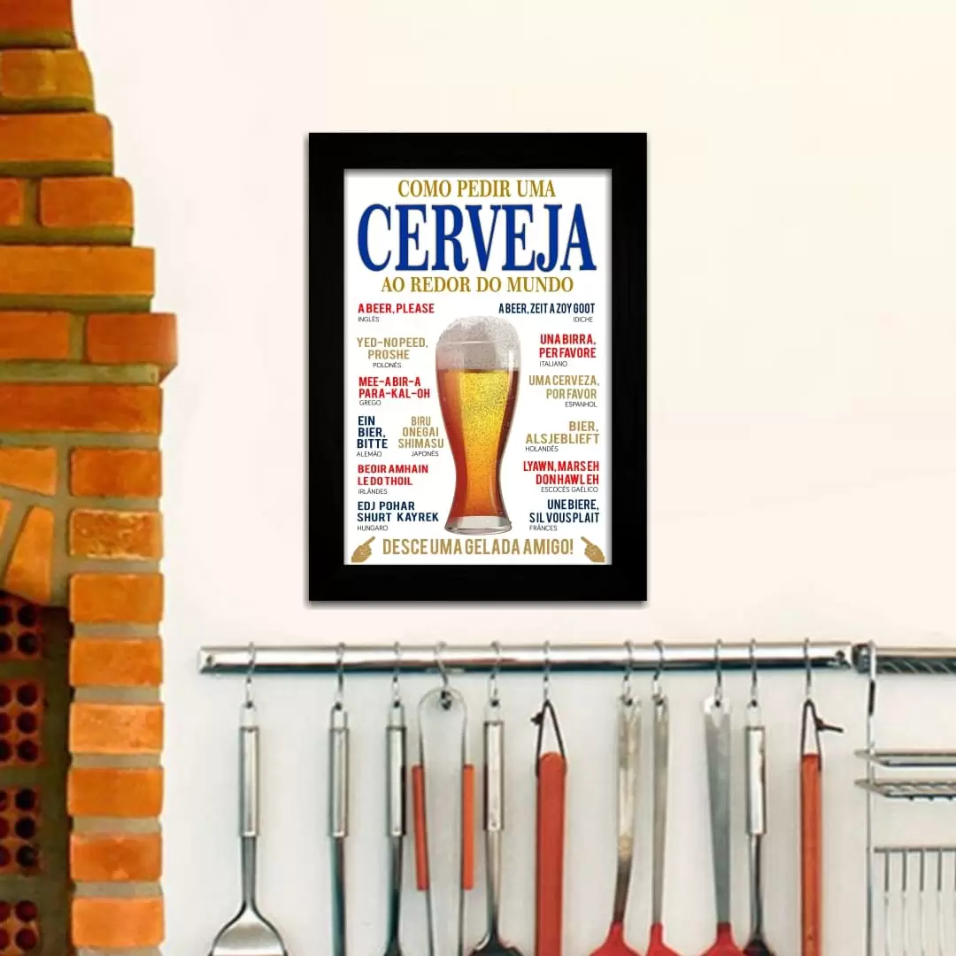 Quadro Decorativo Frase - Como pedir uma cerveja