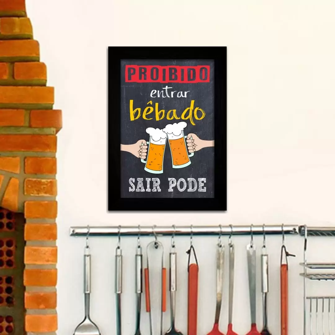 Quadro Decorativo Frase - ProibidoEntrar - Moldura Preta Quadro Decorativo Frase - ProibidoEntrar - Moldura Preta