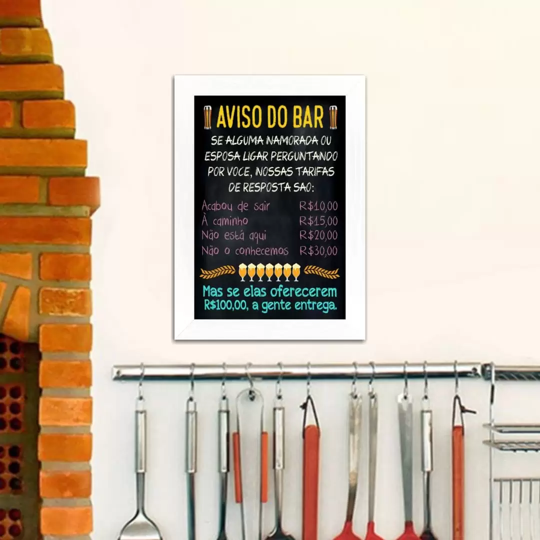 Quadro Decorativo Frase - AvisoDoBar - Imagem 2