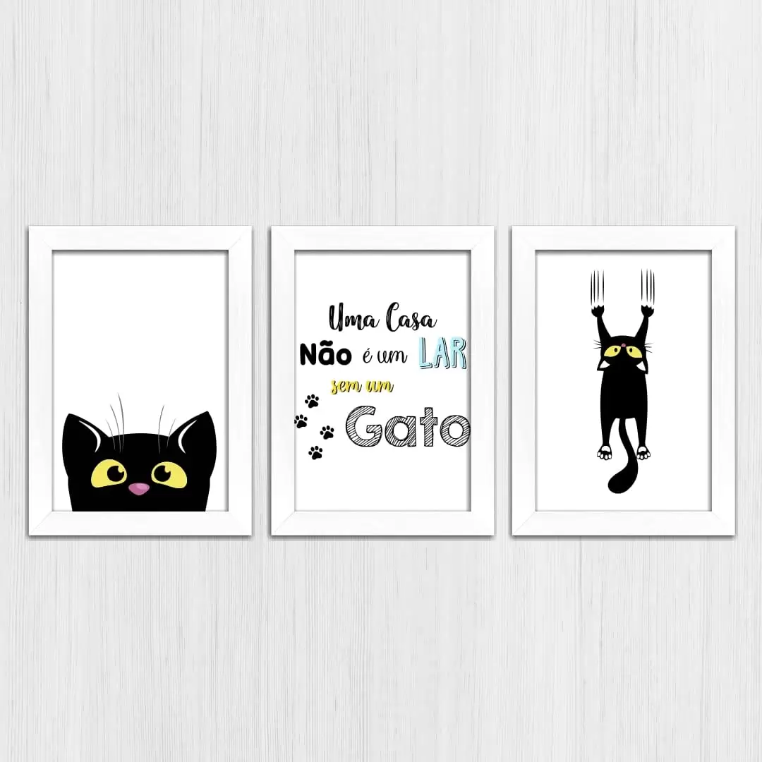 Kit 3 Quadros Gato - Imagem 4
