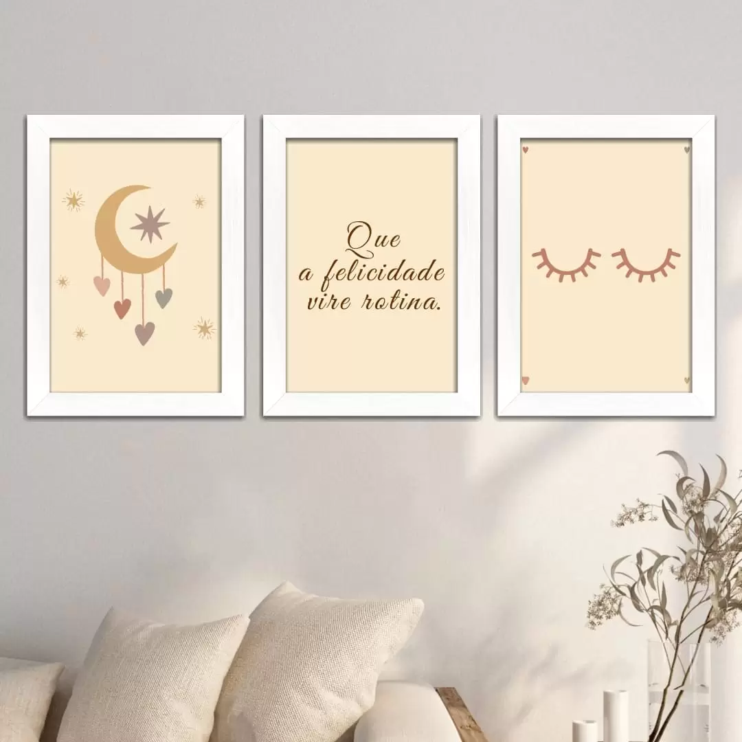 Kit 3 Quadros - Felicidade - Imagem 2