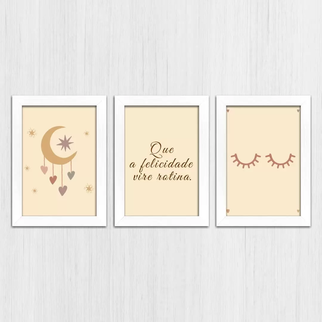 Kit 3 Quadros - Felicidade - Imagem 4