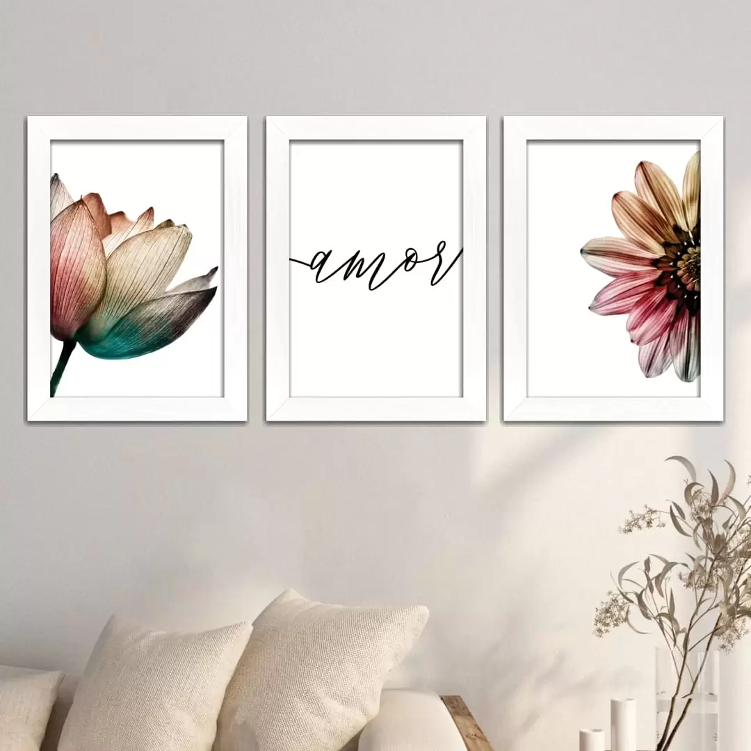 Kit 3 Quadros - Flores-Amor - Imagem 2