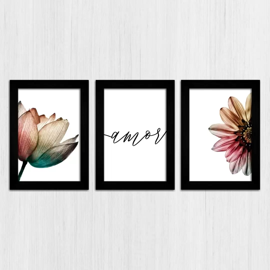 Kit 3 Quadros - Flores-Amor - Imagem 3