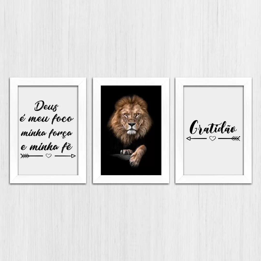 Kit 3 Quadros Deus-é-meu-Foco - Imagem 4