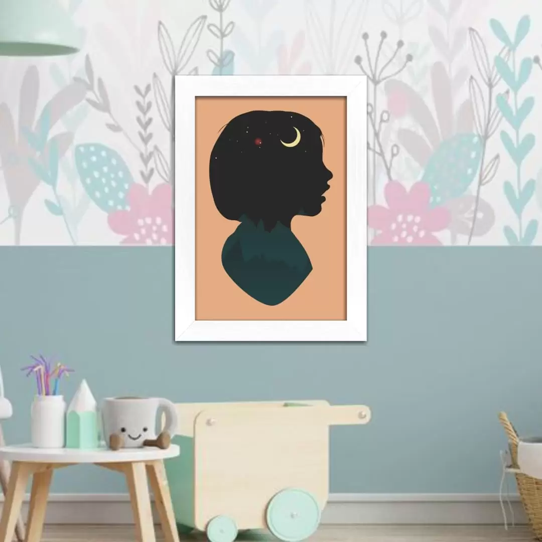 Quadro Decorativo Infantil - Criança - Moldura Preta -