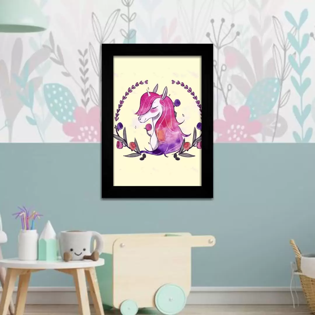 Quadro Decorativo Unicórnio Rosa - Imagem 2