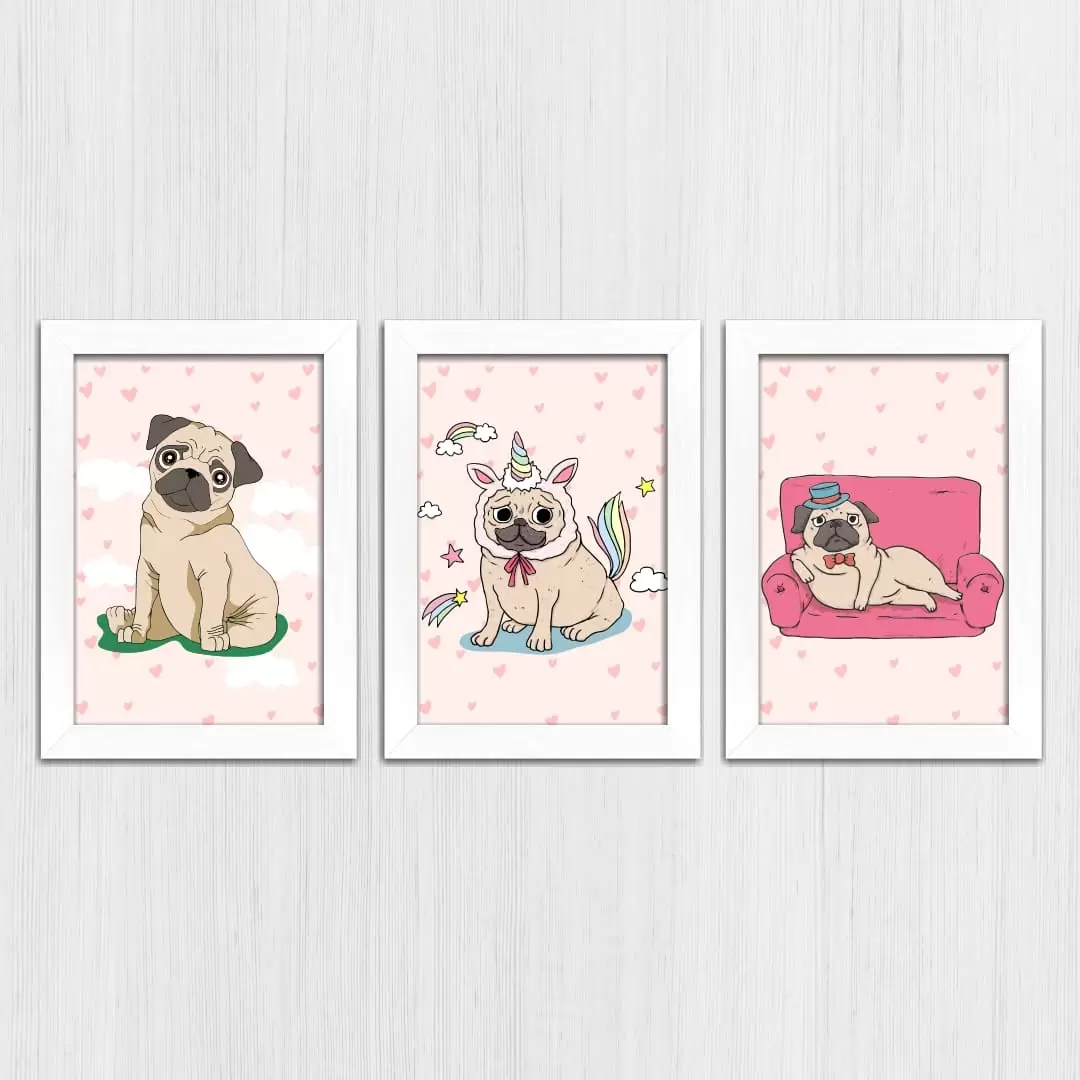 Kit 3 Quadros - Pugs - Imagem 3