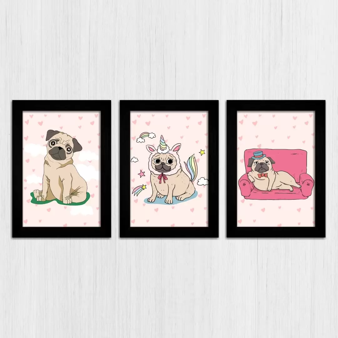 Kit 3 Quadros - Pugs - Imagem 4