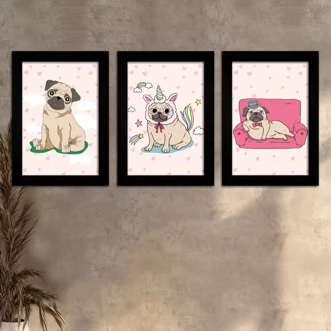 Kit 3 Quadros - Pugs - Imagem 2