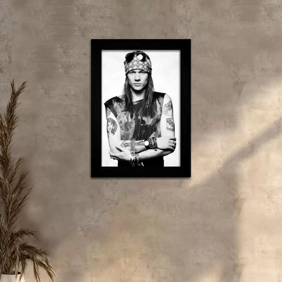Quadro Decorativo Famosos - Axl Rose - Moldura Preta -