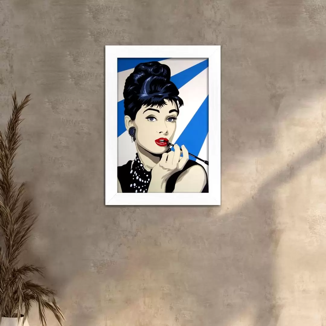 Quadro Decorativo Audrey Hepburn-Listrado - Imagem 2