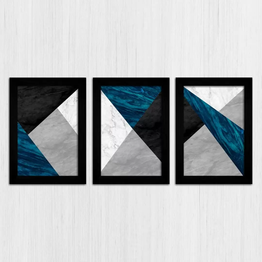 Kit 3 Quadros Abstrato-Azul-Chique - Imagem 3