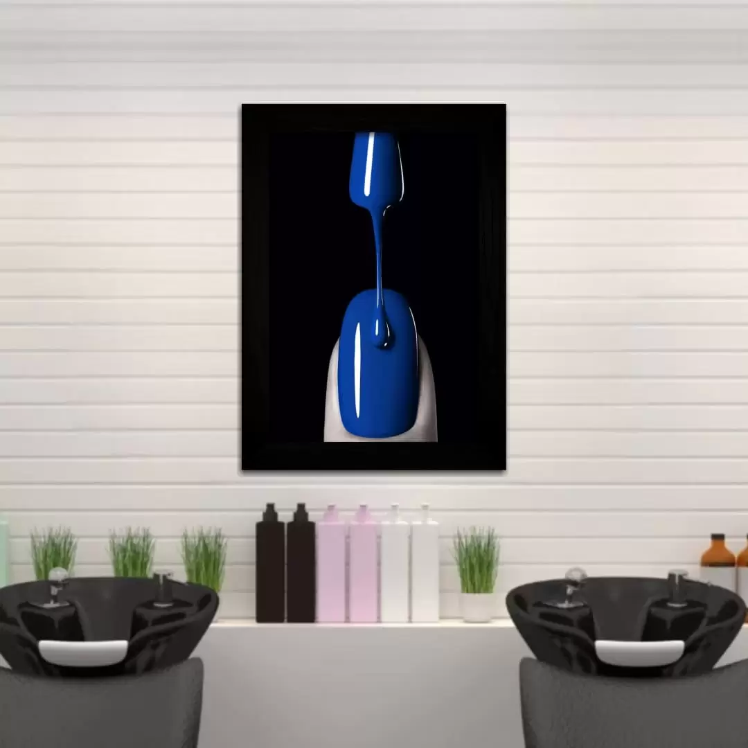 Quadro Decorativo Moda - BlueNail - Moldura Preta - Quadro Decorativo Moda - BlueNail - Moldura Preta -