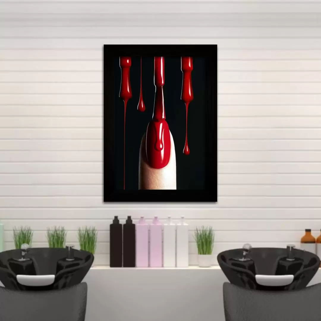 Quadro Decorativo Moda - RedNail - Moldura Preta - Quadro Decorativo Moda - RedNail - Moldura Preta -