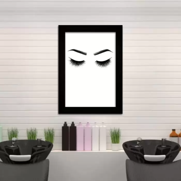 Quadro Decorativo Esboço Sobrancelha - Moldura Preta -